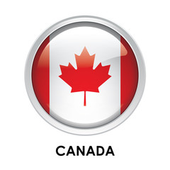 Obraz premium Round flag of Canada