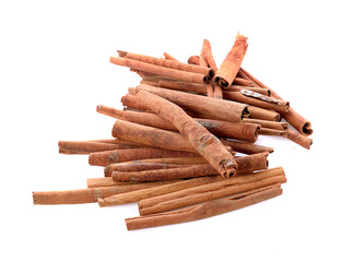 Cinnamon sticks isolated on white background