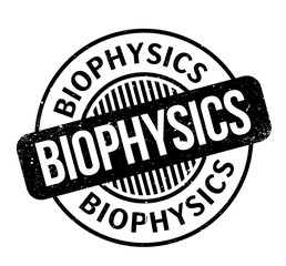 Biophysics rubber stamp. Grunge design with dust scratches. Effects can be easily removed for a clean, crisp look. Color is easily changed.
