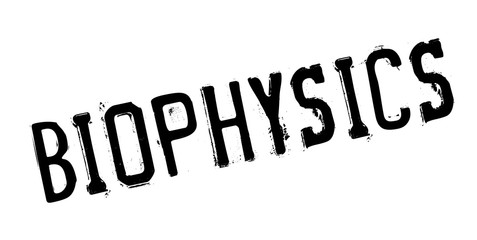 Biophysics rubber stamp. Grunge design with dust scratches. Effects can be easily removed for a clean, crisp look. Color is easily changed.