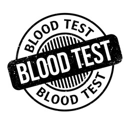 Blood Test rubber stamp. Grunge design with dust scratches. Effects can be easily removed for a clean, crisp look. Color is easily changed.