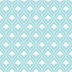 Retro Seamless Pattern Drops Flowers Turquoise © Jan Engel