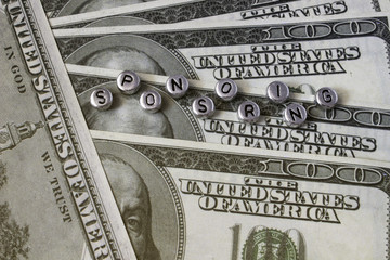On banknotes an inscription from the alphabet of beads, SPONSORIN