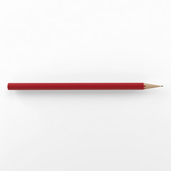 Pencil on pure white background. 3d render