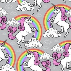 Unicorns seamless pattern