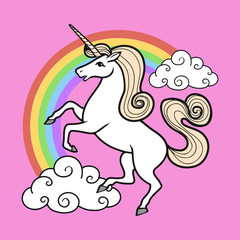 Fototapeta premium Carton unicorn