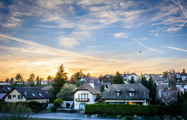 Sunset on roofs