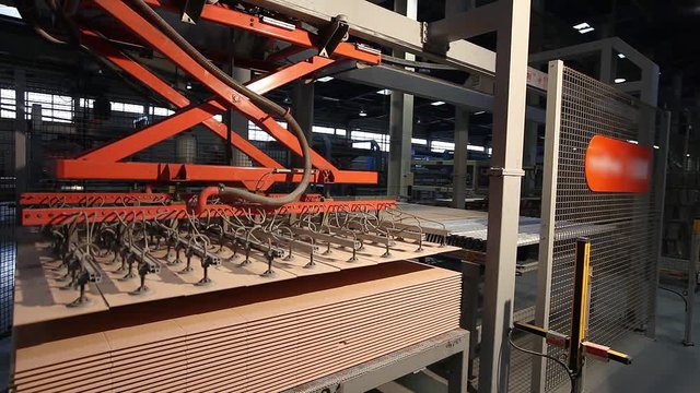 Print patterned ceramic tile, pattern on ceramic tiles. Industrial interior, indors, time laps