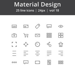Fototapeta na wymiar Material Design UI Line Icons