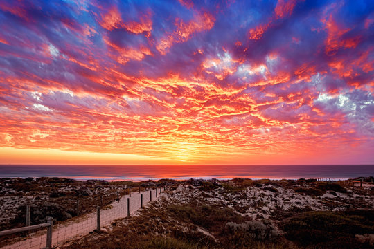 Sunset over the Indian Ocean in Western Australia