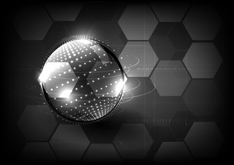 Technological global communication  modern hexagon abstract background vector