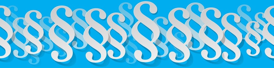 Paragraph white symbol paper banner on a blue background.