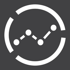 Market analysis solid icon, business and diagram, vector graphics, a glyph pattern on a black background, eps 10.