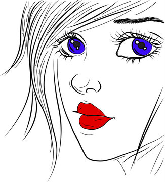 Lovely girl illustrated
