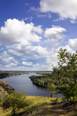 Fototapeta na wymiar Landscape of the Dnieper River in Ukraine