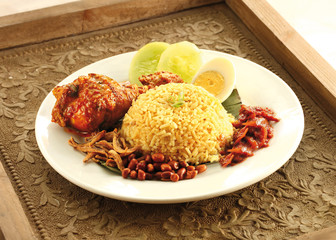Asian food nasi briyani rendang chicken