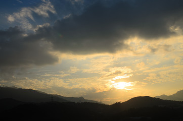 SunsetBlue, Cloud - Sky, Cloudscape, Colors, Dawn, Dramatic Sky, Dusk, Front View, Hong Kong, Horizontal, Landscape, Mountain, No People, Orange Color, Outdoors, Photography, Sky, Sun, Sunlight, Sunri