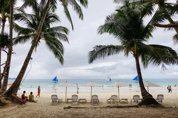 Activities on White beach in Boracay, Philippines