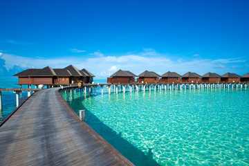 Fototapeta na wymiar tropical Maldives island with beach