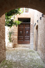 small Alley in Tolentino, Macerata, Marche, central Italy