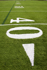 40 yard line of a football field