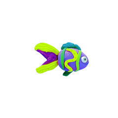 Plasticine  tropical fish  sculpture isolated
