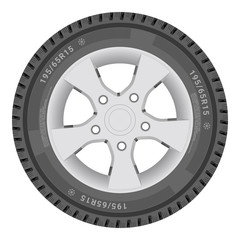 Obraz premium Car Wheel, Cartire Isolated On A White Background. Illustration.