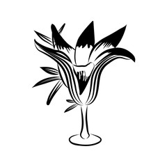 Vector vintage bicycle silhouette, icon isolated on white background