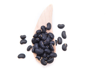 Black bean on white background, isolated