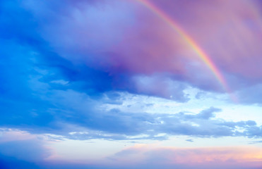 Rainbow and Rainclouds during Sunset