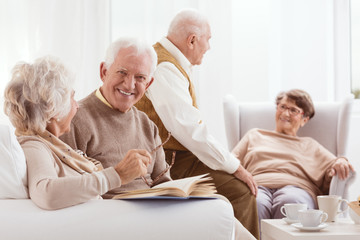Elderly friends at resting home