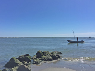 Porto Tolle, pescatore nella foce del Po - Polesine di Rovigo