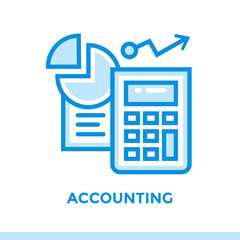 Linear icon ACCOUNTING of finance, banking. Suitable for mobile apps, websites and design templates