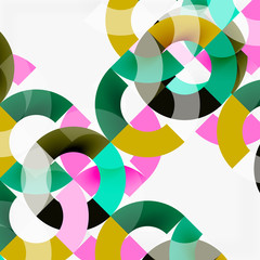 Colorful rings on grey background, modern geometric pattern design