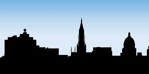 Fototapeta premium Skyline silhouette of the city of Havana, Cuba.