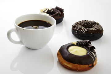 Coffee break time with donut