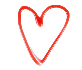 Heart made from raspberry jam