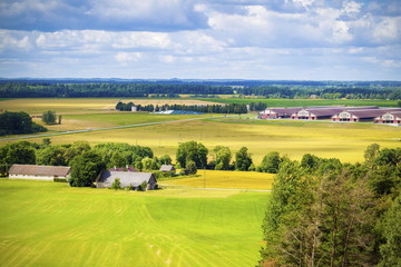 Fototapeta na wymiar Top view on rural landscape 