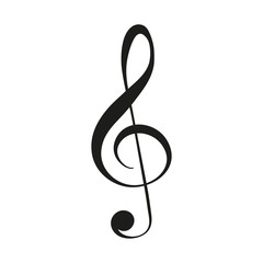 Violin clef G key isolated vector