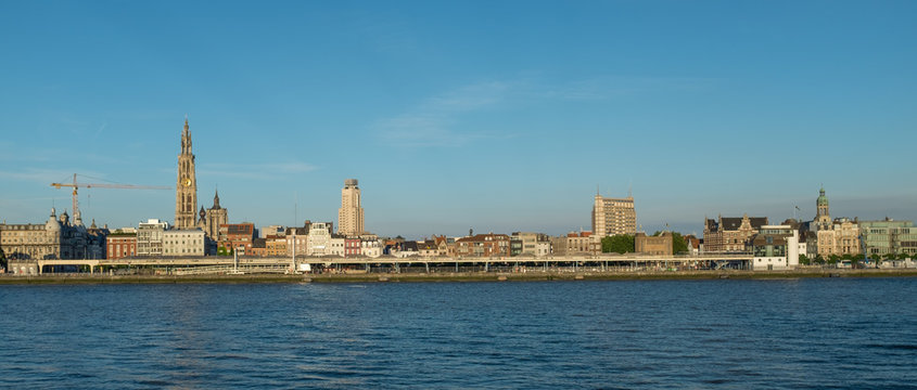 Panoramic view of the skyline of Antwerp.