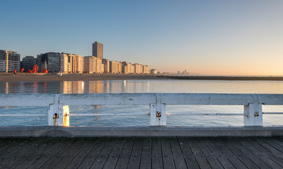 Panoramic view on the skyline of Ostend in Belgium