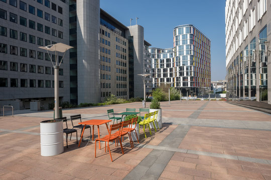 Contextual view on the so-called Wilfried Martens building of the European Parliament,