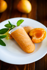 Sweet ice cream from apricots