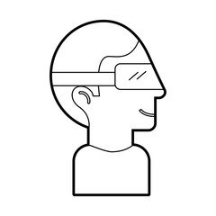 Man with virtual reality glasses vector illustration design