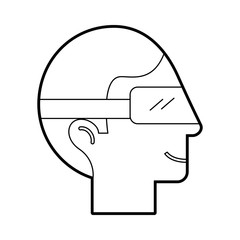 Man with virtual reality glasses vector illustration design