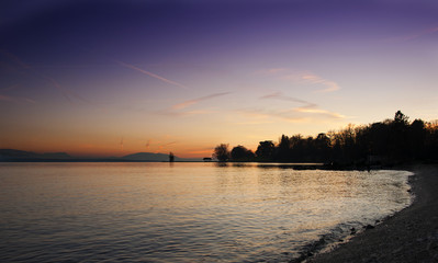Sunset on Lake of geneva