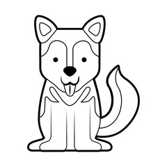 cute dog mascot icon vector illustration design