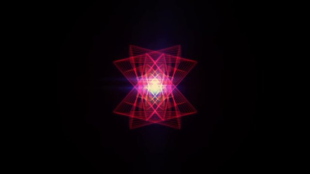 Animation depicting light rays circling an abstract triangle.