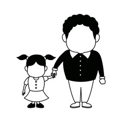 grandfather and girl holding hands together fun