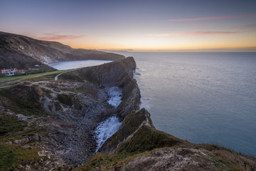 Stair Hole and Lulworth Cove in Dorset.